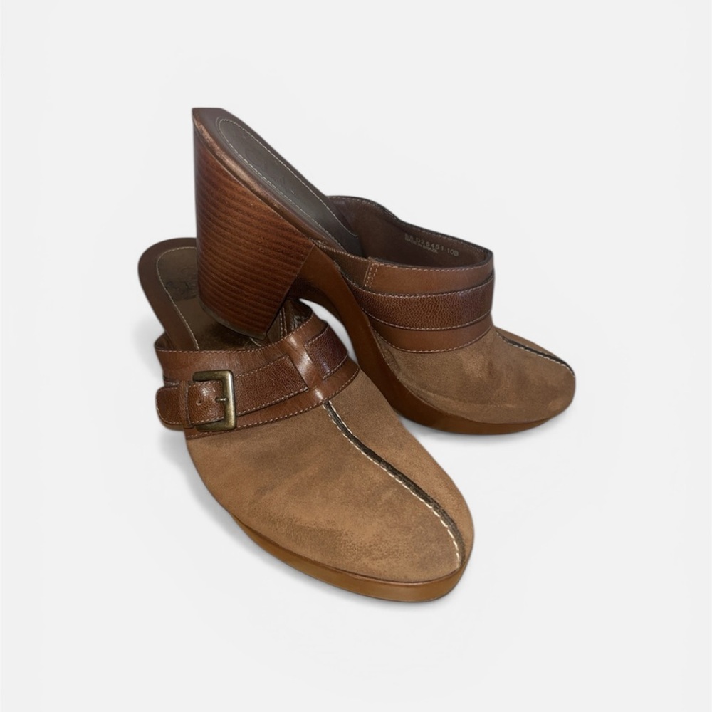 Cole Haan Brown Leather Clogs with Buckle size 10B Brazil